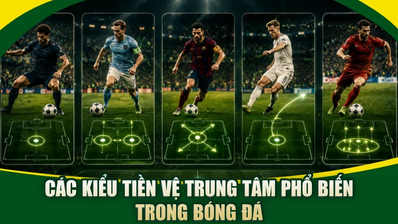 Các kiểu tiền vệ trung tâm phổ biến trong bóng đá