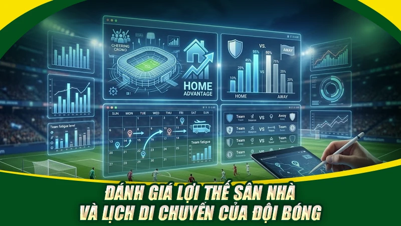 Đánh giá lợi thế sân nhà và lịch di chuyển của đội bóng