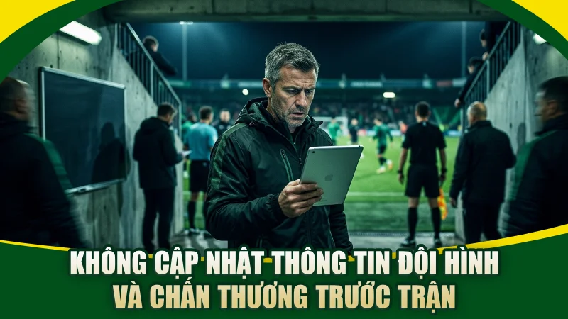 Không cập nhật thông tin đội hình và chấn thương trước trận