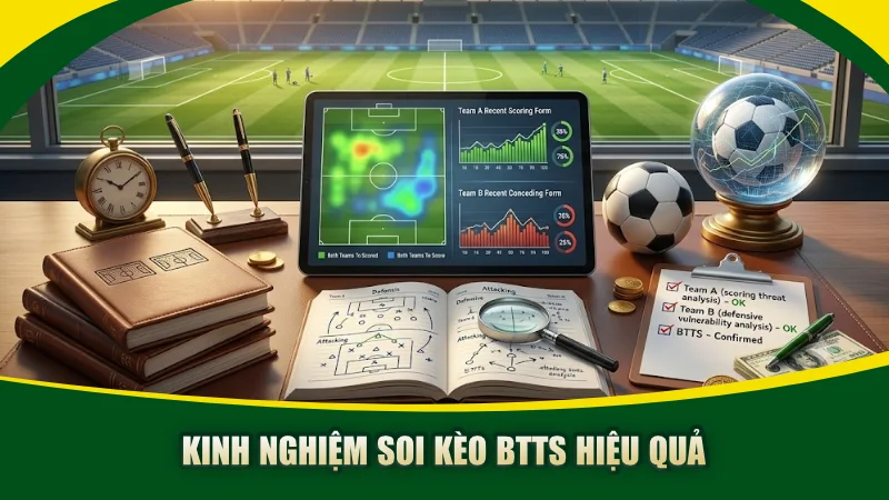 Kinh nghiệm soi kèo BTTS hiệu quả