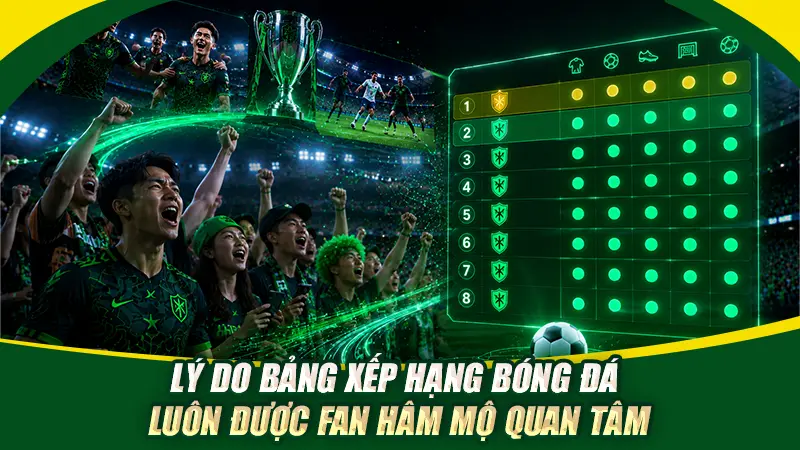 Lý do bảng xếp hạng bóng đá luôn được fan hâm mộ quan tâm