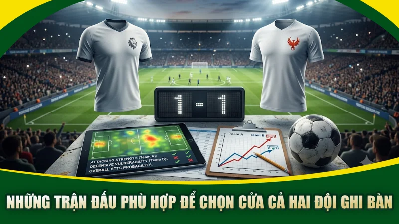 Những trận đấu phù hợp để chọn cửa cả hai đội ghi bàn