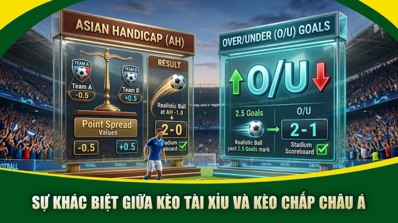 Sự khác biệt giữa kèo tài xỉu và kèo chấp châu Á