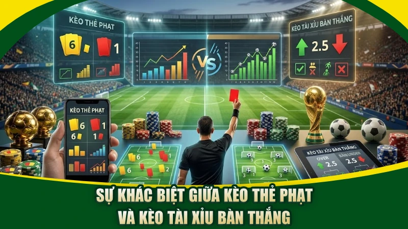 Sự khác biệt giữa kèo thẻ phạt và kèo tài xỉu bàn thắng