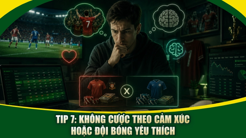 Tip 7: Không cược theo cảm xúc hoặc đội bóng yêu thích