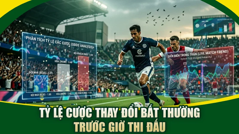 Tỷ lệ cược thay đổi bất thường trước giờ thi đấu
