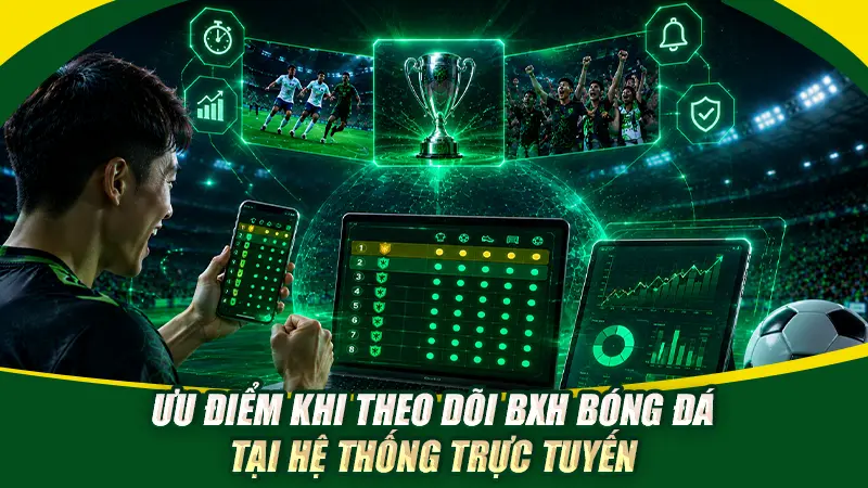 Ưu điểm khi theo dõi bxh bóng đá tại hệ thống trực tuyến