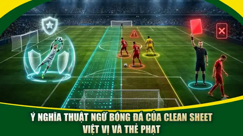 Ý nghĩa thuật ngữ bóng đá của clean sheet, việt vị và thẻ phạt